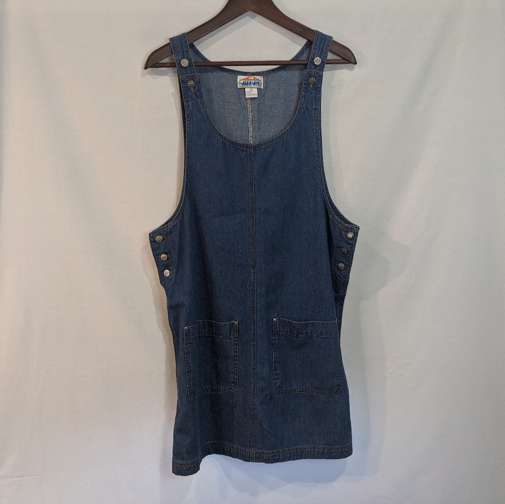 Vintage FD Blues 100% Cotton Denim Skirt Overalls with Pockets Size L